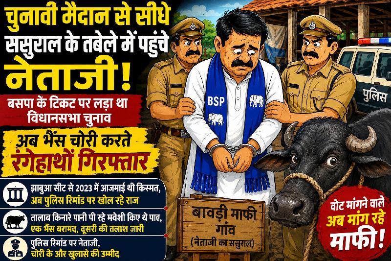 चुनावी मैदान से सीधे ससुराल के तबेले में पहुंचे नेताजी: