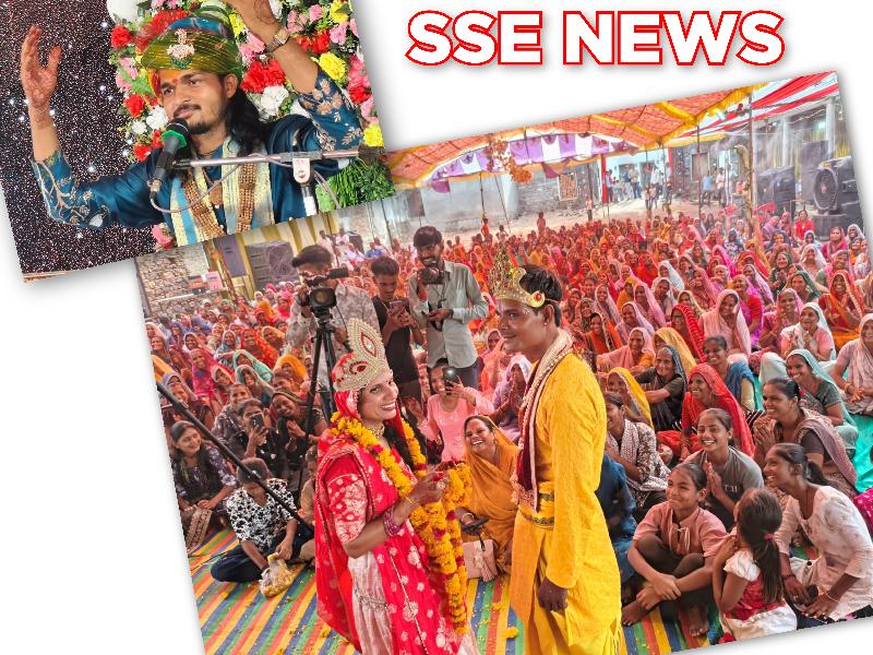 भक्ति के रंग में रंगा कथा पंडाल: